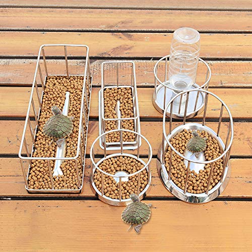 La La Pet® Stainless Steel Reptile Turtle Food Water Dispenser Feeder Food Bowl Feeding Dish for Lizard Tortoise Chameleon L Rectangle - BeesActive Australia