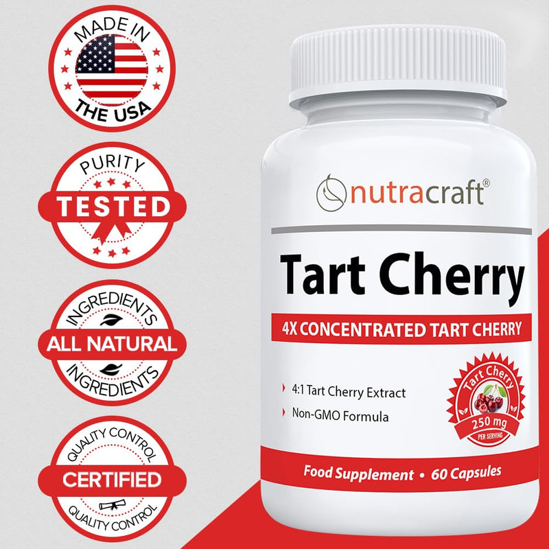 #1 Tart Cherry Extract | 2000mg 4:1 Concentrated Tart Cherry | Uric Acid Cleanse & Sleep Support | No Fillers or Additives | 1 Month Supply (Non-GMO) - BeesActive Australia