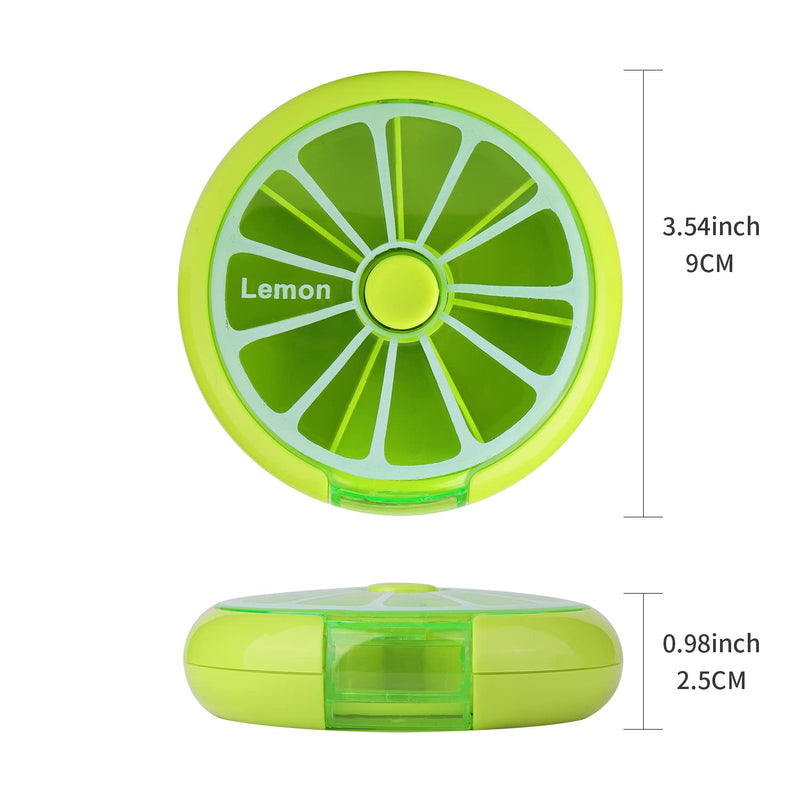 Creative Portable Mini 7 Day Weekly Circular Shape Rotary Cute Fruit Style Pill Storage Case Box（Multicolor） Multicolor - BeesActive Australia