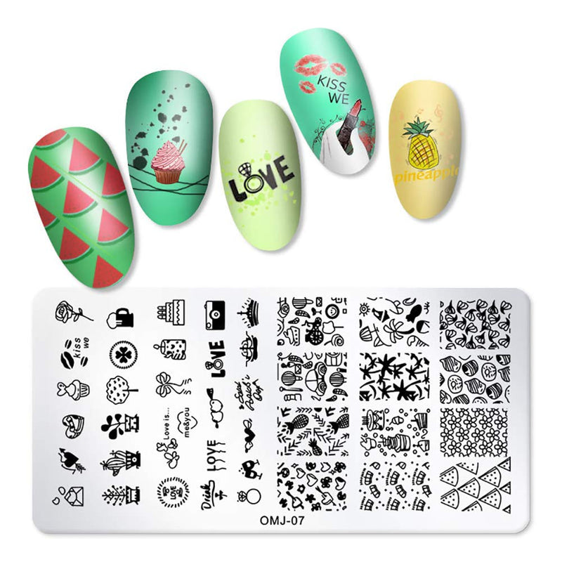 SILPECWEE 6Pcs Nail Art Stamping Plate Set Lace Geometry Nail Template Image Plate Manicure Accessories Nail Salon Tools No2 - BeesActive Australia