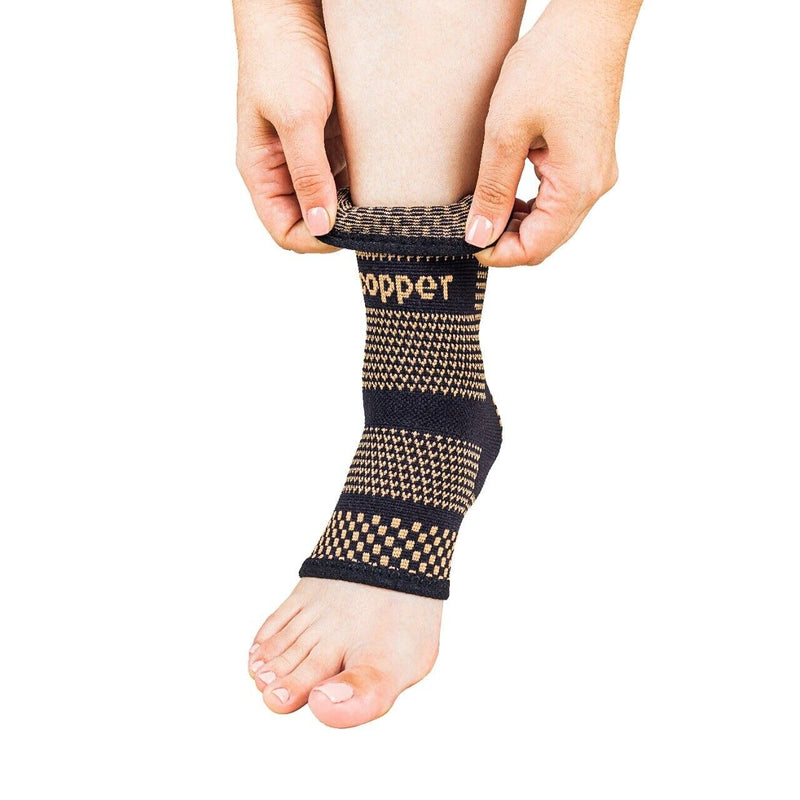 Copper Compression Sleeve Ankle Support Brace for Men & Women | Compression Ankle Support Foot Socks | Ankle Support Strap for Pain Relief, Arthritis, Running, Swelling, Plantar Fasciitis, Sports (S) S - BeesActive Australia