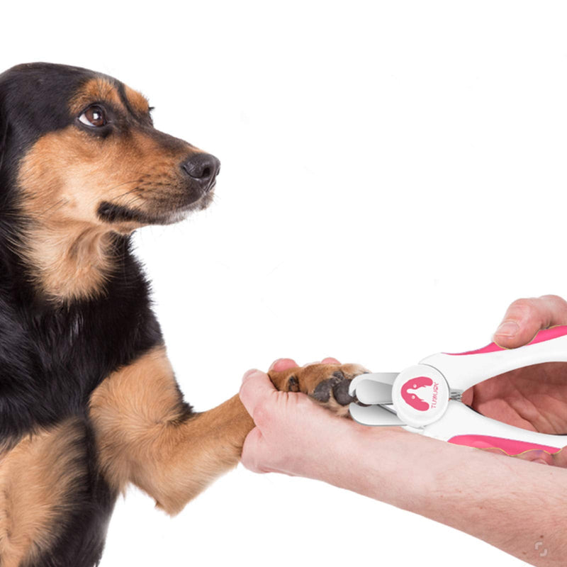 YouCut Dog Nail Clippers and Trimmers,Professional Grooming Tool with Safety Guard to Avoid Over Cutting,Free Nail File,Razor Sharp Blade,Sturdy Non Slip Handles for Large and Small Animals (Pink) Pink - BeesActive Australia