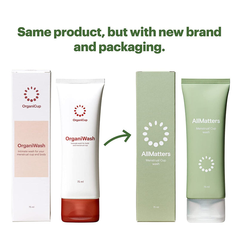 AllMatters (Formerly OrganiCup) Menstrual Cup Wash & Intimate Body Wash 75ml. pH-Balanced. No Perfume & No Allergens. - BeesActive Australia
