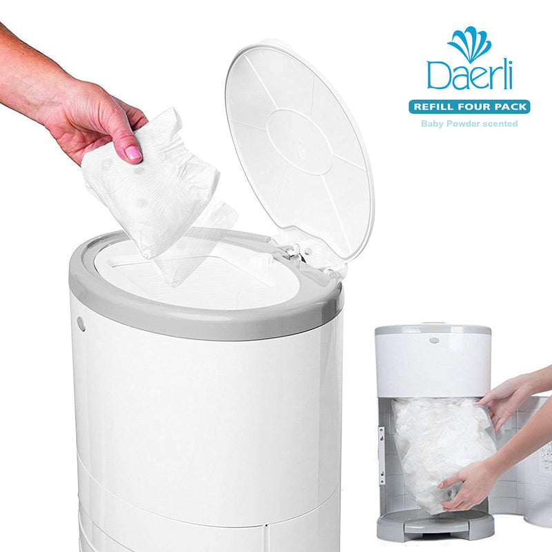 Nappy Disposal Bin Liners，Compatible With All Korbell Classic Diaper Pail, Each pack 16 Litre Holds up to 1980 Diapers (4 Pack) - BeesActive Australia