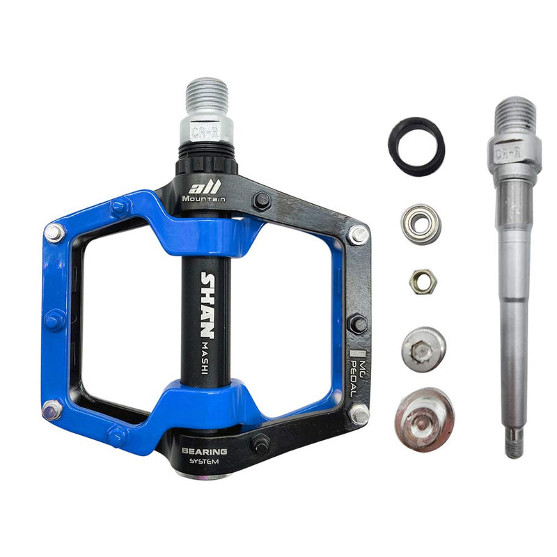 CMUNDLJQ MTB Pedals Mountain Bike Pedals Aluminum Alloy Non-Slip Bearing Lightweight 9/16" Flat Pedals for BMX Road Bicycle 528 blue - BeesActive Australia