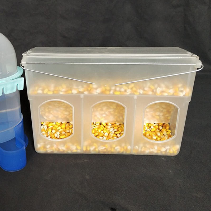 Automatic Pigeon Bird Feeder - 1-Pack Parrot Feeder Cage Accessories Supplies for Parakeet Canary Cockatiel Finch (Three Hole) - BeesActive Australia