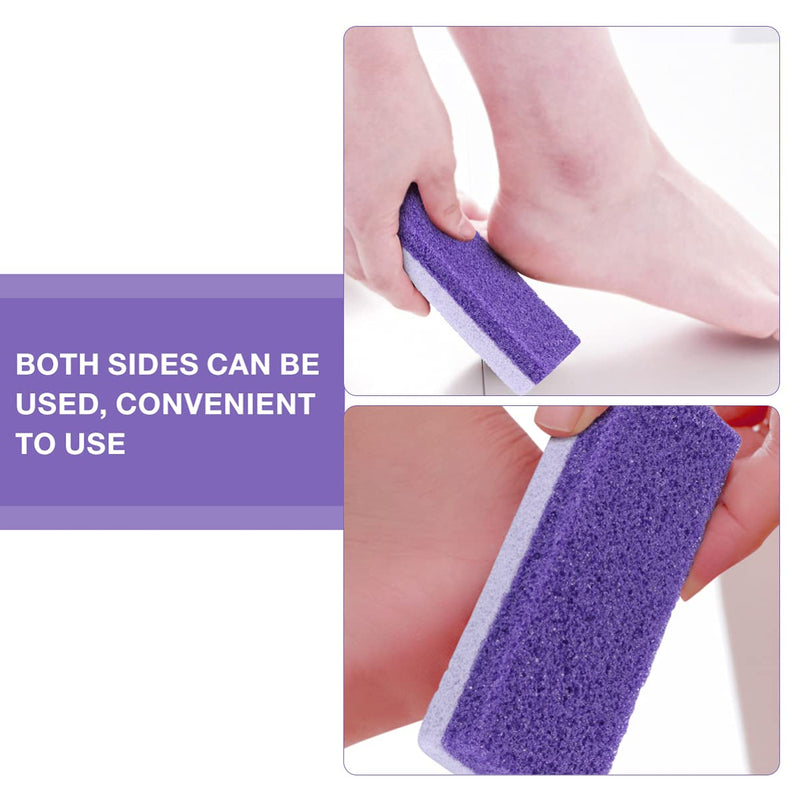 Healifty Foot Pumice Stone Feet Hard Skin Callus Remover and Scrubber for Feet, Hands and Body 2pcs (Purple) - BeesActive Australia