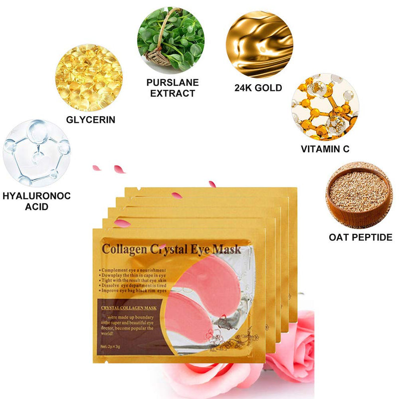 Under Eye Patches, 30 Pairs Pink Eye Mask, Eye Gel Pads With Collagen, Eyes Treatment for Reducing Dark Circles, Lighten Wrinkles Anti-Aging Moisturizing, Fine Lines Eye Bags Puffiness for Women Men - BeesActive Australia