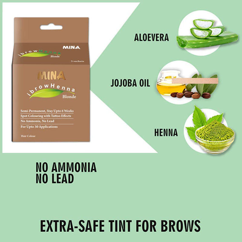 MINA ibrow Henna Blonde tint with Brow Oil - BeesActive Australia