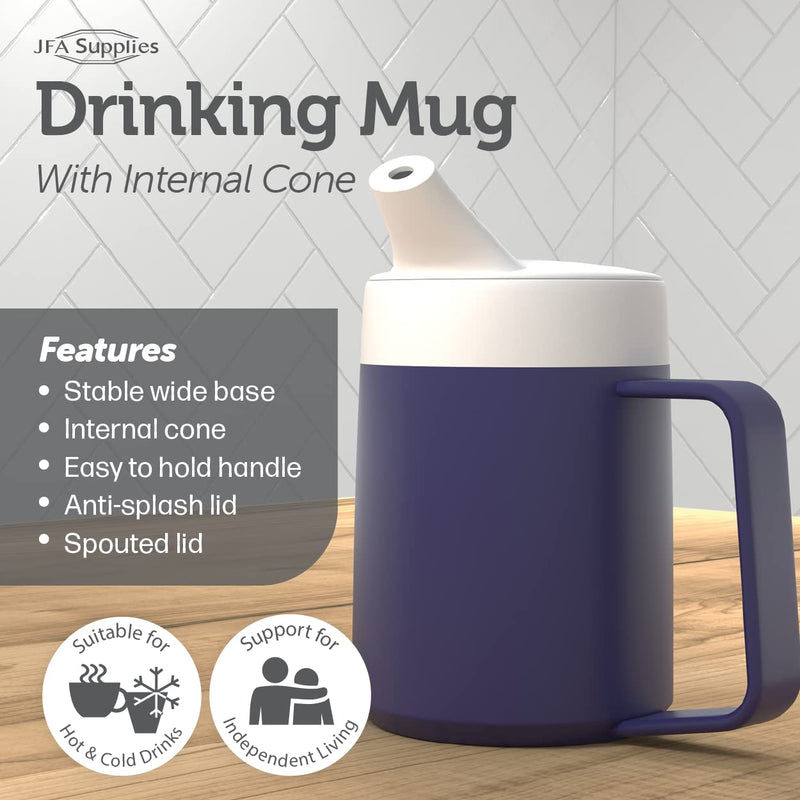 JFA Supplies 1 Handle 165ml Blue Adult Drinking Mug/Drinking Cup/Sippy Cup/Non Spill Cup - BeesActive Australia