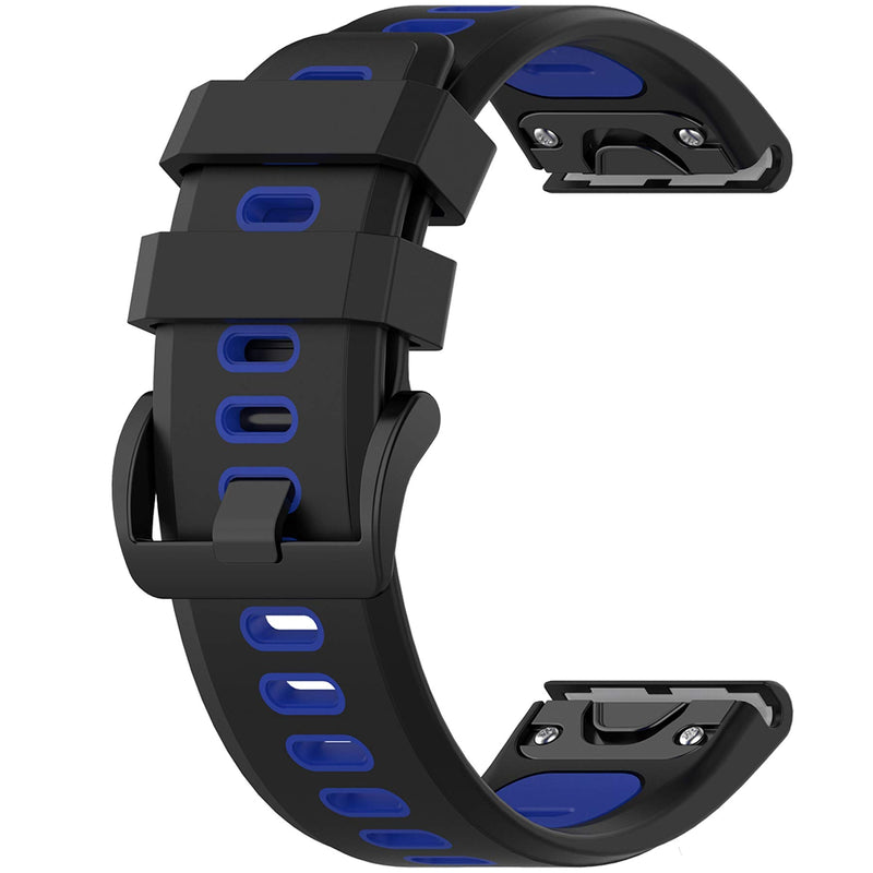 Compatible with Garmin Fenix 6X Sapphire Bands for Women Men, 26mm Quickfit Silicone Replacement Bands Straps Accessory Wrist Bands Fit for Garmin Fenix 5X Plus, Fenix 6X Pro, Fenix 3 Blue - BeesActive Australia