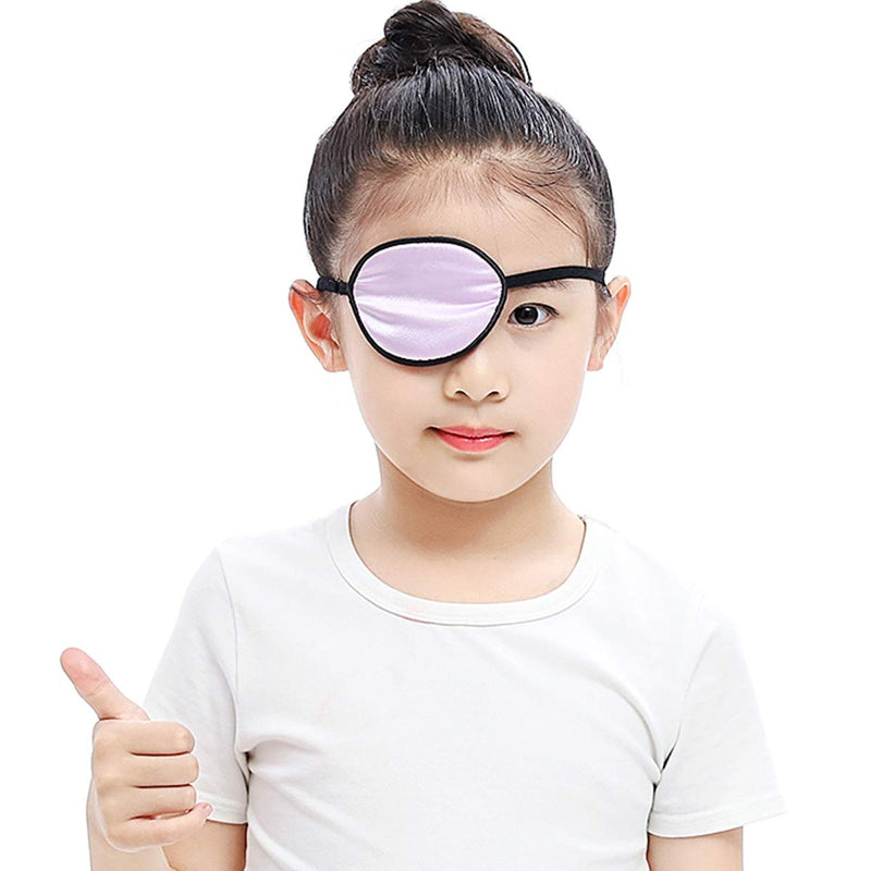 Bleiou 2 Pcs Elastic Silk Eye Patch for Kids Adjustable Eye Mask for Lazy Eye Amblyopia Strabismus Kid Navy and Light Purple - BeesActive Australia