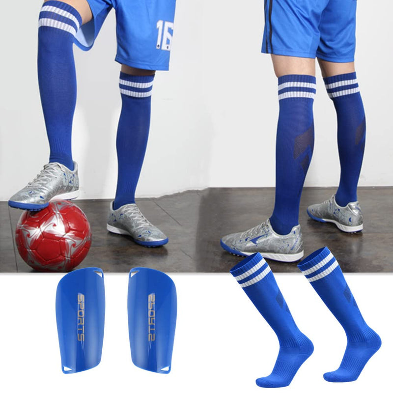 Soccer Shin Guards Kids Youth Over Knee Sleeves Shin Pads and Soccer Socks for 3-13 Years Old Boys and Girls for Football Games EVA Cushion Leg Carf Protection Reduce Shocks and Injuries Set of 2 Pairs Blue - BeesActive Australia