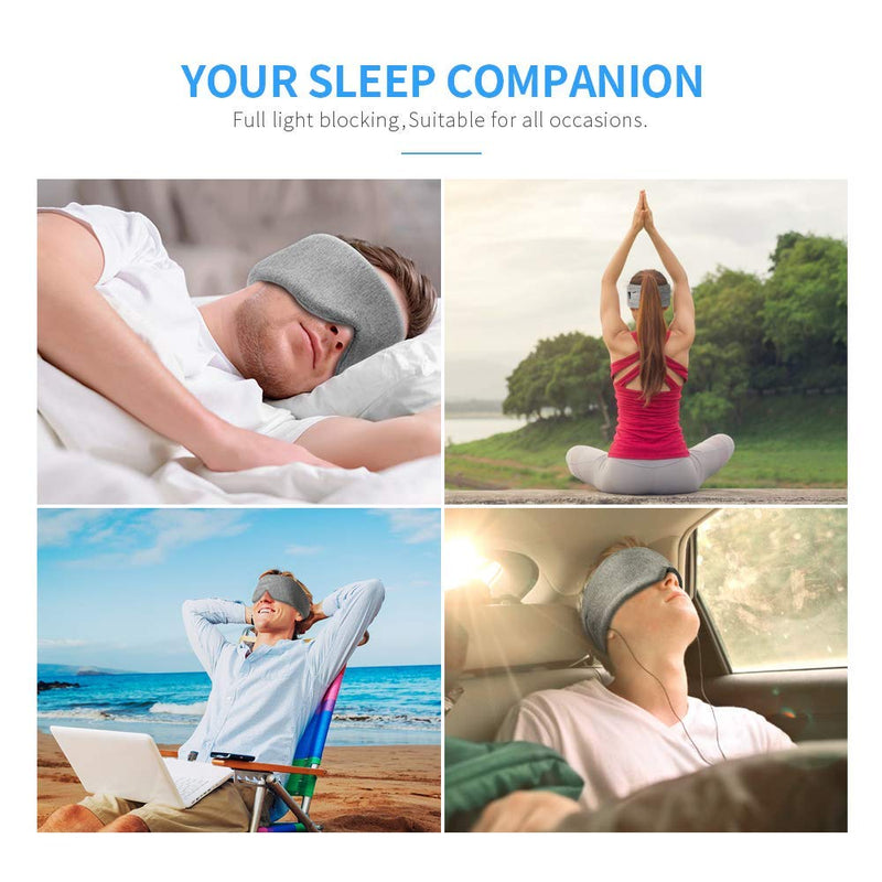 Handmade Cotton Sleep Mask - New Upgrade Light Blocking Sleeping Eye Mask Soft and Comfortable Eye Shape Blinder Blindfold Airplane with Pouch for Nap Sleeping Travel for Women Men Kids(Gray Modal) Original - With Blackout Nose Pads - BeesActive Australia