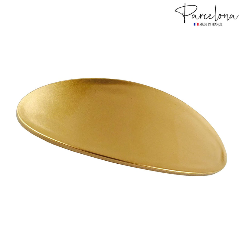 Parcelona French Oval Golden Large 4" Celluloid Automatic Hair Clip Hair Barrette for Women and Girls, Made in France Golden Yellow - BeesActive Australia