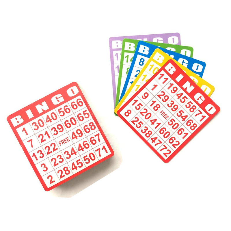 Yuanhe Bingo Paper Game Cards 50 Bingo Cards in Mixed Colors - BeesActive Australia