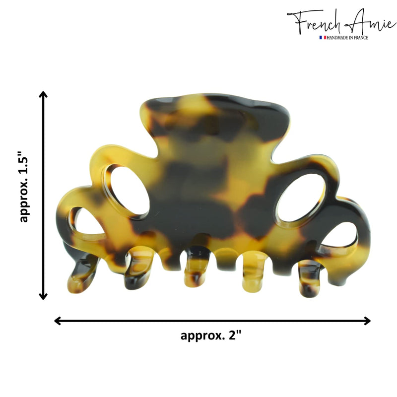 French Amie Orchids Small 2" Tokyo Handmade Cellulose Acetate Flexible Jaw No Slip Grip Covered Spring Hair Claw Clip Clamp Clutcher for Women and Girls, Made in France (Tokyo) - BeesActive Australia