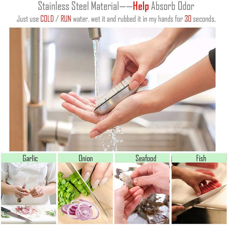 Hand and Nail Brush cleaner,Stainless Steel Soap, fingernail toe Cleaning Scrubbing Brushes & Help Eliminating Smells Absorb Odor (1 PCS) - BeesActive Australia