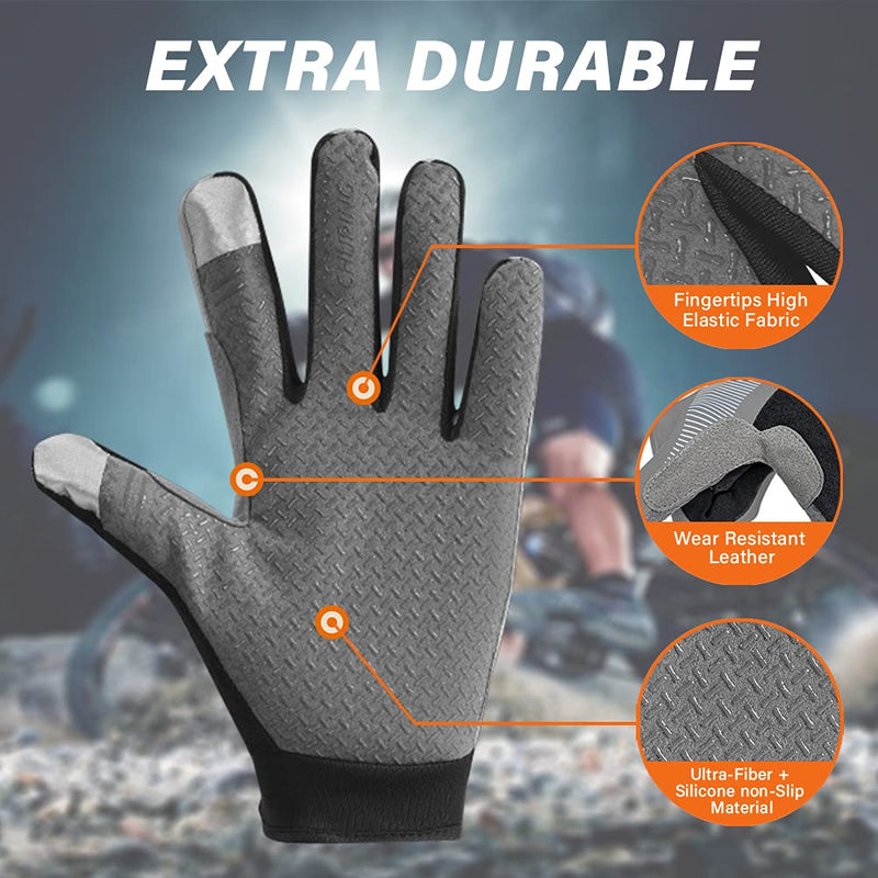 FUDOSAN Cycling Gloves Touchscreen Ultimate Frisbee Gloves Non-Slip Flexible Thin Workout Gloves Grey Small - BeesActive Australia
