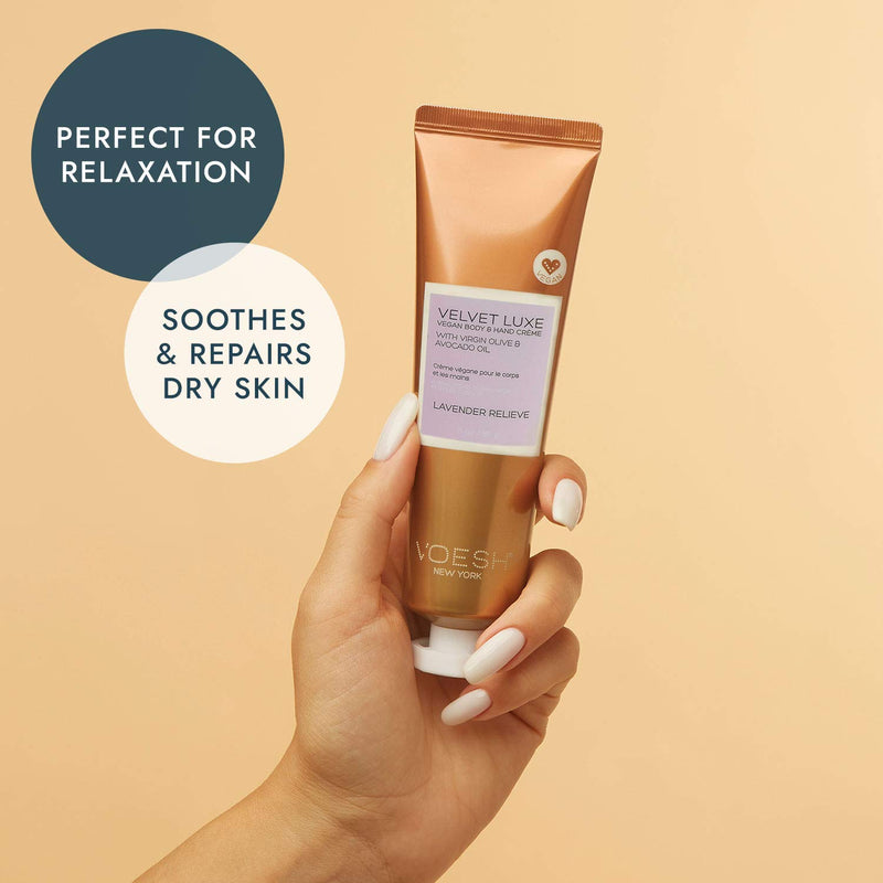 VOESH Velvet Luxe Vegan Hand and Body Lotion - Moisturizing Scented Body Lotion - Vegan Lotion for Women - Aromatherapy Lotion Travel Size Lotion 3oz (Lavender) - BeesActive Australia