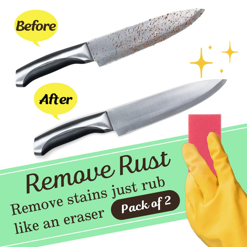 Rust Eraser for Knives Kitchen Stoves Wood Finish and Bicycles Multi Purpouse Cleaning Rubber Eraser Remover Dirt Stains (Extra coarse) Made in Japan, Set of 2 Pack of 2 Extra Coarse - BeesActive Australia