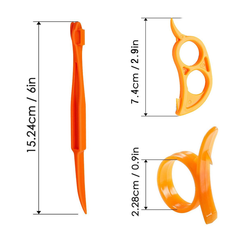 Orange Citrus Peelers, Cosmer Set of 15 Plastic Easy Slicer Cutter Peeler Remover Opener Kitchen Accessories Knife Cooking Tool Kitchen Gadget - BeesActive Australia