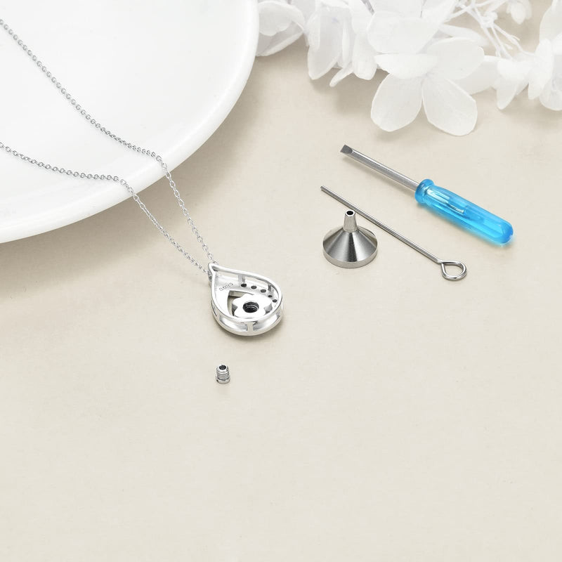 AOBOCO Sterling Silver Urn Necklace for Pet Ashes and Human Ashes 3-Pet Urn Necklace - BeesActive Australia