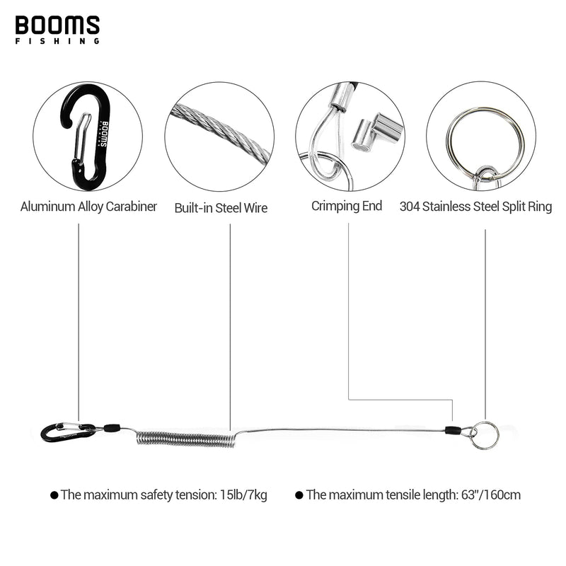 Booms Fishing T01 Coiled Lanyards for Fishing Rods and Fly Fishing Nets 2pcs - BeesActive Australia