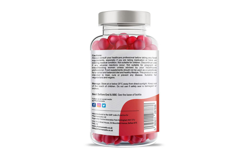 Pharmanostix Ultra Biotin 5000mcg Vegan Gummies - 10000mcg Per Daily Dose - for Hair, Skin and Nail Growth Support - 150 Natural Strawberry Flavour - 75 Days Supply - for Men and Women - BeesActive Australia