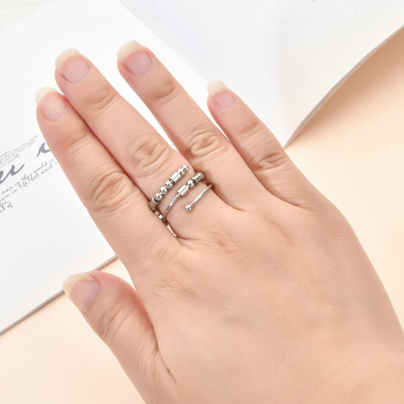 GOGOEY Morse Code Rings for Women, Stainless Steel Spinner Ring Fidget Rings for Anxiety Ring Morse Code Rings Inspirational Gifts Jewelry Women Birthday Graduation Gifts for Her Best Friends 09 My Person - BeesActive Australia