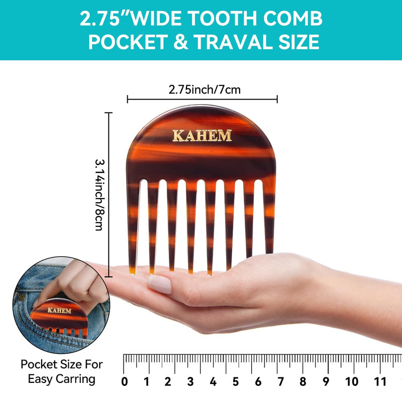 KAHEM Handmade Wide Tooth Comb for curly hair.Small Wide Tooth Comb for Long and short Hair Detangler Comb For Wet and Dry. Professional hair cutting combs-3.14Inch - BeesActive Australia
