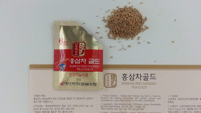 Pocheon Ginseng 300g(100p x 3g) Korean Panax Red Ginseng Roots Extract Tea Gold 6Years, 15% Extract - BeesActive Australia