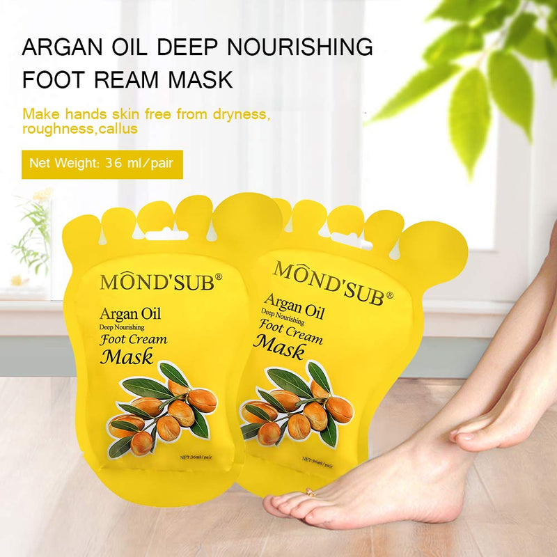 Argan Oil Foot Mask, Hydrating feet Mask,Deep Conditioning Mask, Intense Repair for Those with Dry, Callus, Chap, Darkness and Pigmentation, Best Foot Hydration Treatment Masque- Men Women(5pairs) Argan Oil - BeesActive Australia