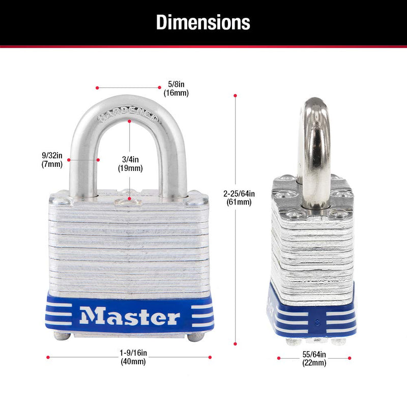 Master Lock 3D Outdoor Padlock with Key, 1 Pack 1.6" - BeesActive Australia