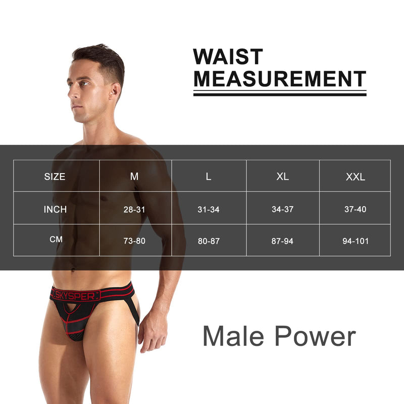 SKYSPER Jockstrap Athletic Supporters for Men Jock Strap Male Underwear Sg30-red Medium - BeesActive Australia