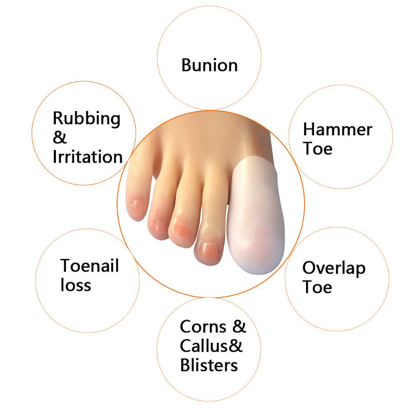 Hoogoo Big Toe Caps 10 Pack, Gel Toe Sleeves Toe Bandage Cover for Big Toe, Silicone Toe Protectors Man & Woman - BeesActive Australia
