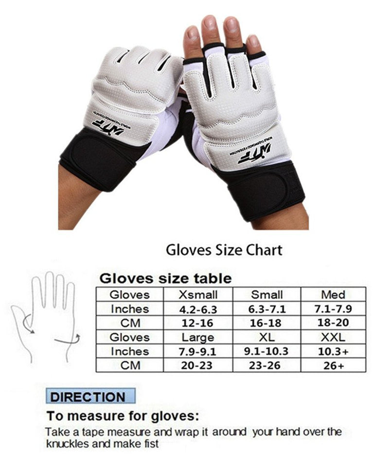 [AUSTRALIA] - Baselay Half Finger Taekwondo Gloves, WTF Approved Muay Thai Sandbag Boxing Training Punching Bag Half Mitts Sparring Martial Arts Karate Fighting Glove for Men Women Kids White Large 