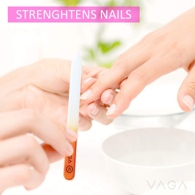 VAGA Crystal Glass Nail File Set of 4 Nail Care Crystals Glass Nail Files in Cheeky Colors, Fingernail File for Manicure, Nail Strengthener hardener, Nails Buffer for Natural and Acrylic Nail filer - BeesActive Australia