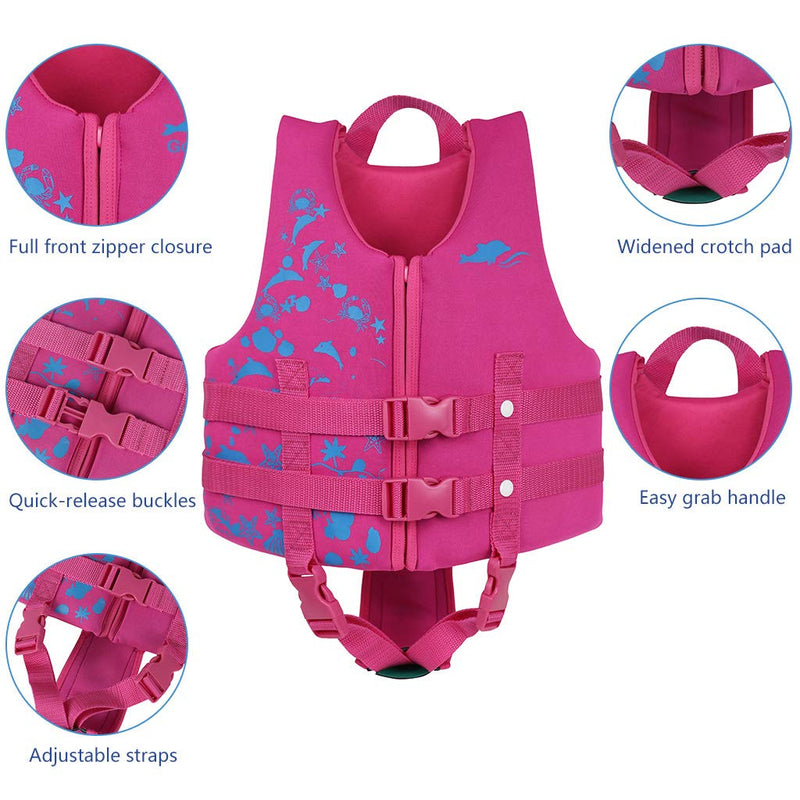 [AUSTRALIA] - IvyH Kids Swimming Vest - Children Kids Float Life Jacket Vest Swimming Training Floating Swimsuit Buoyancy Swimwear Swimming Aid Vest Pink X-Large 