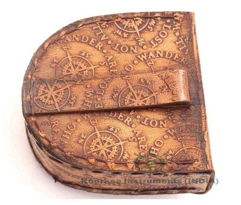 Antique Nautical Vintage Directional Magnetic Compass with Famous Scripture Quote Engraved Baptism Gifts with Leather Case or Wooden Case for Loved Ones, Son, Father, Love, Partner, Spouse, Fiancé. #2 To My Son: "Wherever Your Journey" - BeesActive Australia