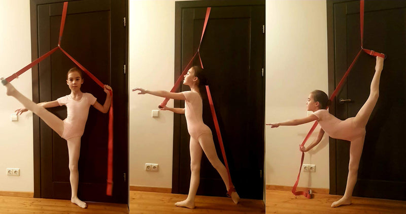 Leg Stretching Strap and Ballet Balance Board, 2 Pc. Set, Stretching, Disc Core Trainer and Flexibility Equipment for Dance, Gymnastics, Cheer or Figure Skating, Portable - BeesActive Australia