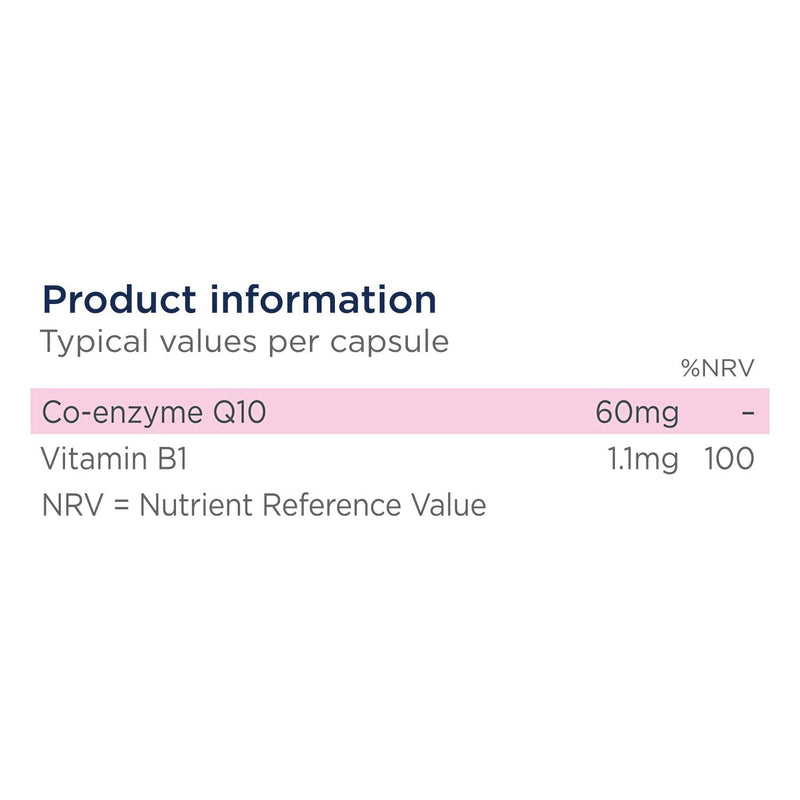Healthspan Coenzyme Q10 60mg | 90 Capsules | Added Vitamin B | Sunflower Oil Base | Optimum Purity | Vegan CoQ10 60mg - BeesActive Australia