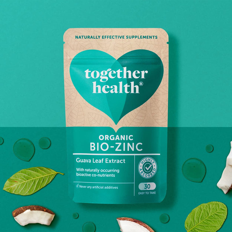 Organic Zinc supplement - Together Health - Natural Source of Zinc from Guava Leaves - Vegan - Made In The UK - 30 Vegecaps - BeesActive Australia
