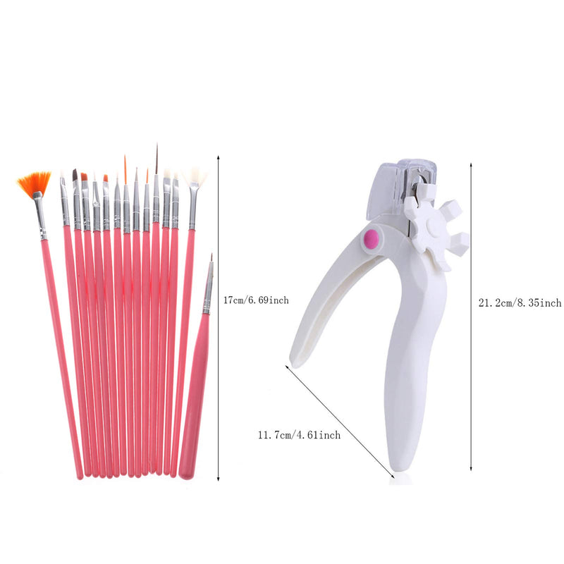 ONNPNN 31 Piece Nail Painting Brushes and French Nail Edge Trimmer Kit, Nail Art Dotting Pens Nail Striping Flower Drawing Brush, Acrylic Gel False Tips Trimmer Nails Edge Cutter Clipper Manicure Tool - BeesActive Australia