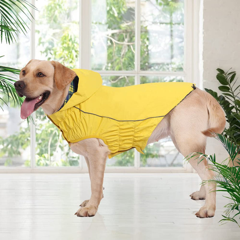 Waterproof Raincoat, Waterproof Dog Raincoat with Reflective Strip, Dog Zip Raincoat with Reflective Buttons, Waterproof Dog Raincoat Jacket for Size XS to XXXL Available Yellow Red Navy Blue - BeesActive Australia