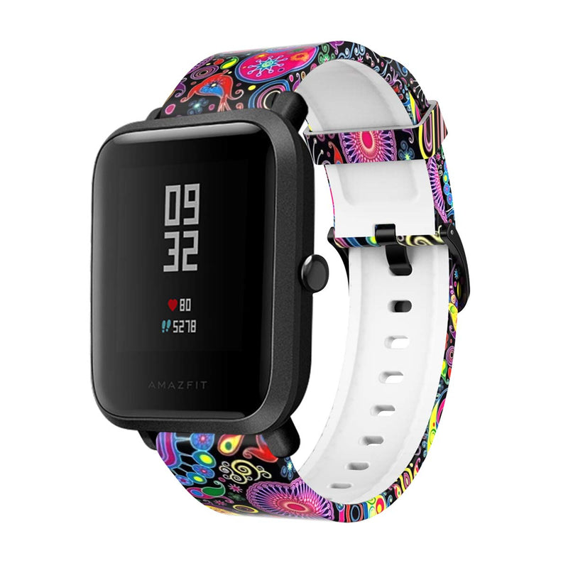 Pattern Bands Compatible with Amazfit Bip U pro/Bip S lite/GTS 3/GTS 2/GTS 2e/GTS 2Mini Watch Replacement 20mm Pattern Band Silicone Bracelet Sport Strap Wristbands for GTR 42mm (Rattan, Starry Sky, Peacock) Rattan, Starry Sky, Peacock - BeesActive Australia