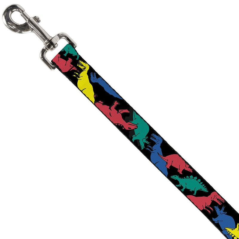 Buckle-Down Dog Leash Dinosaurs Black Multi Color Available in Different Lengths and Widths for Small Medium Large Dogs and Cats 6 Feet Long - 1" Wide - BeesActive Australia