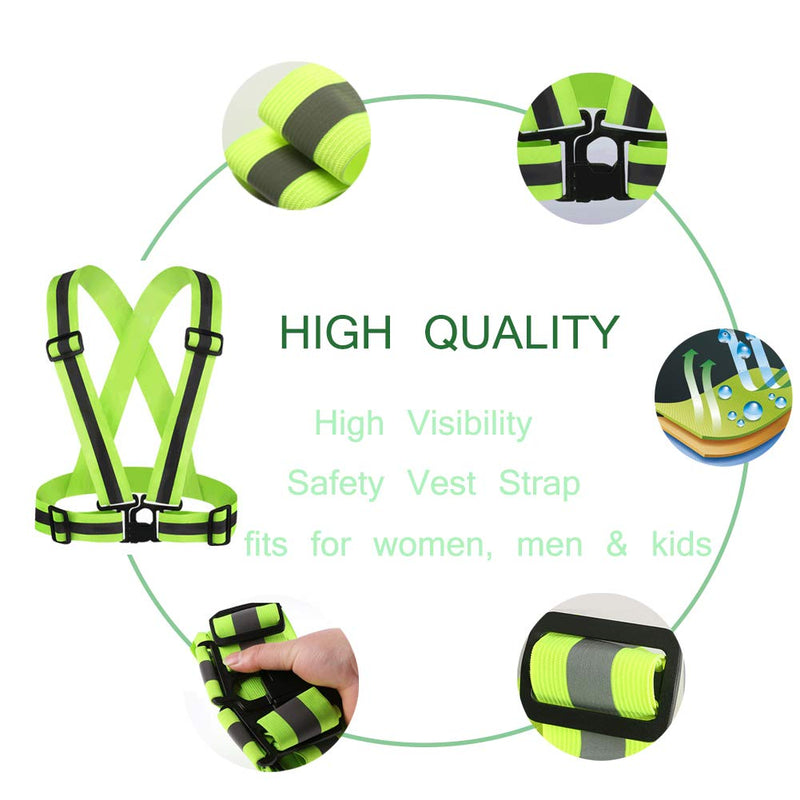 HYCOPROT Reflective Vest 1 Pack Safety Gear with High Visibility Adjustable Straps for Running, Jogging, Cycling, Hiking, Walking, Multicolor Optional (Black(1 pcs)) Black(1 pcs) - BeesActive Australia