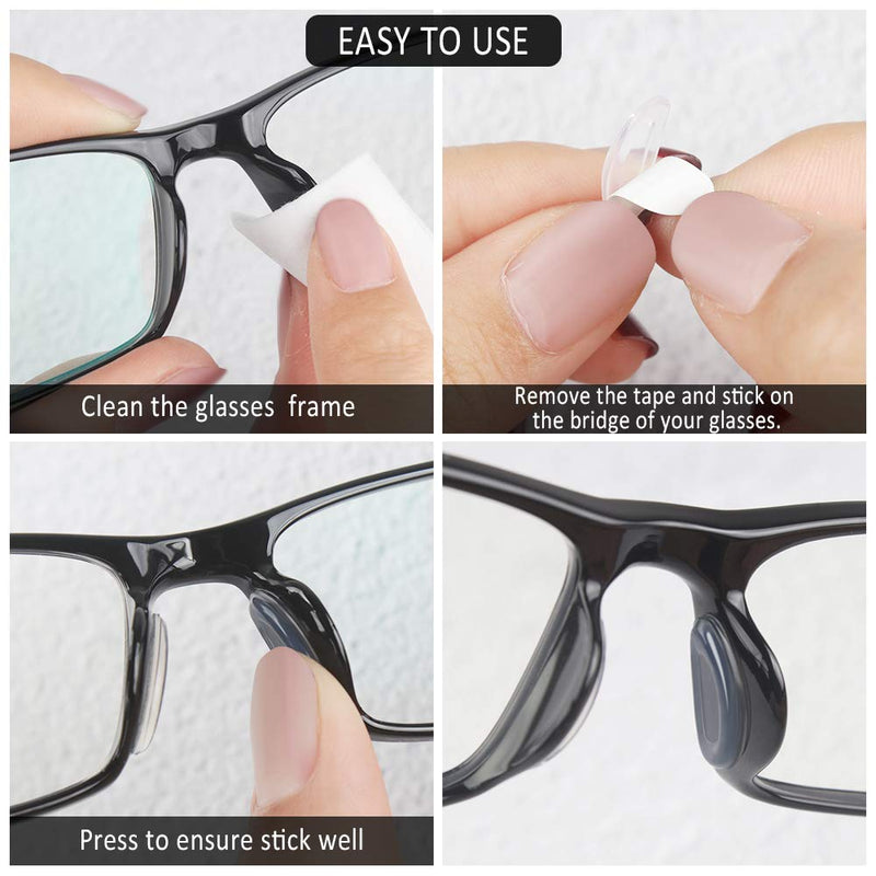 60 Pairs Eyeglass Nose Pads, Anti-Slip Eyeglass Pads Adhesive Nose Pad Glasses Transparent Soft Silicone Nose Pads for Glasses Spectacles - BeesActive Australia