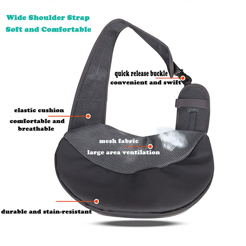 Love Dream Pet Dog Sling Carrier, Breathable Mesh Portable Travel Safe Pet Sling Shoulder Bag Carrier with Adjustable Non-Slip Shoulder Strap for Small Dogs Cats Puppy Rose Red - BeesActive Australia